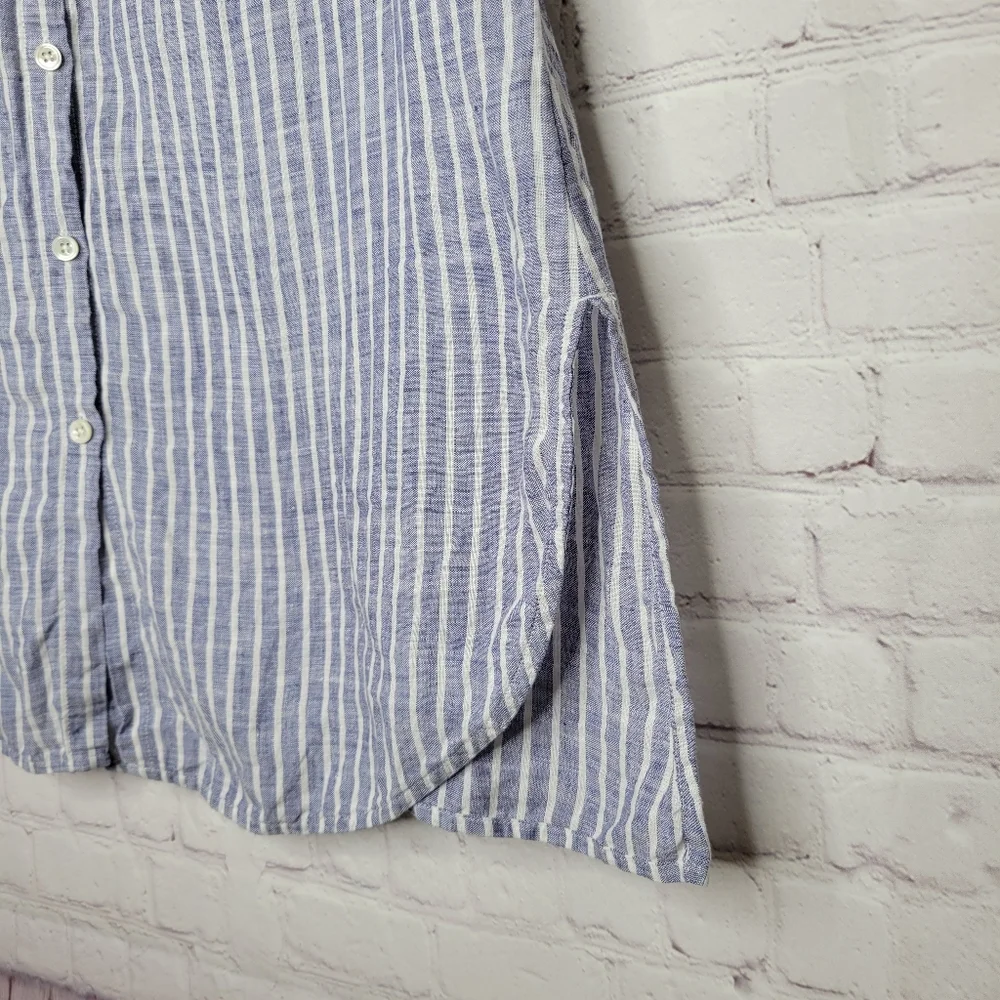 J. JILL Linen Striped Sleeveless Button Up Tunic S - Picture 5 of 8
